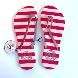 NEW Nautical Stripes Sandals Flip Flops Women’s
